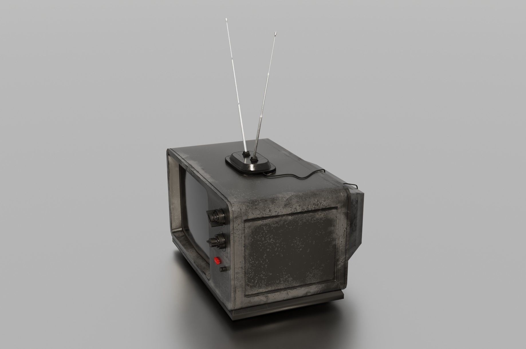 Old TV Low-poly 3D model_16