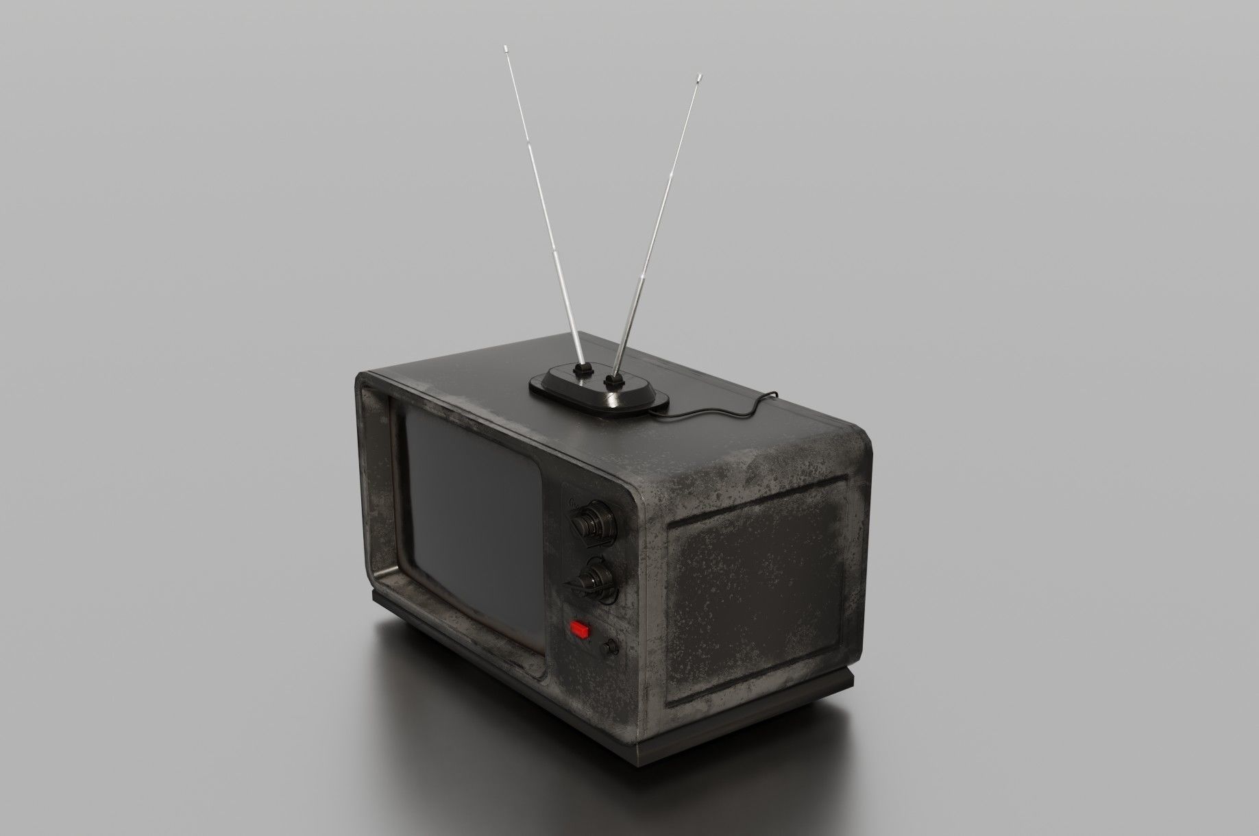 Old TV Low-poly 3D model_17