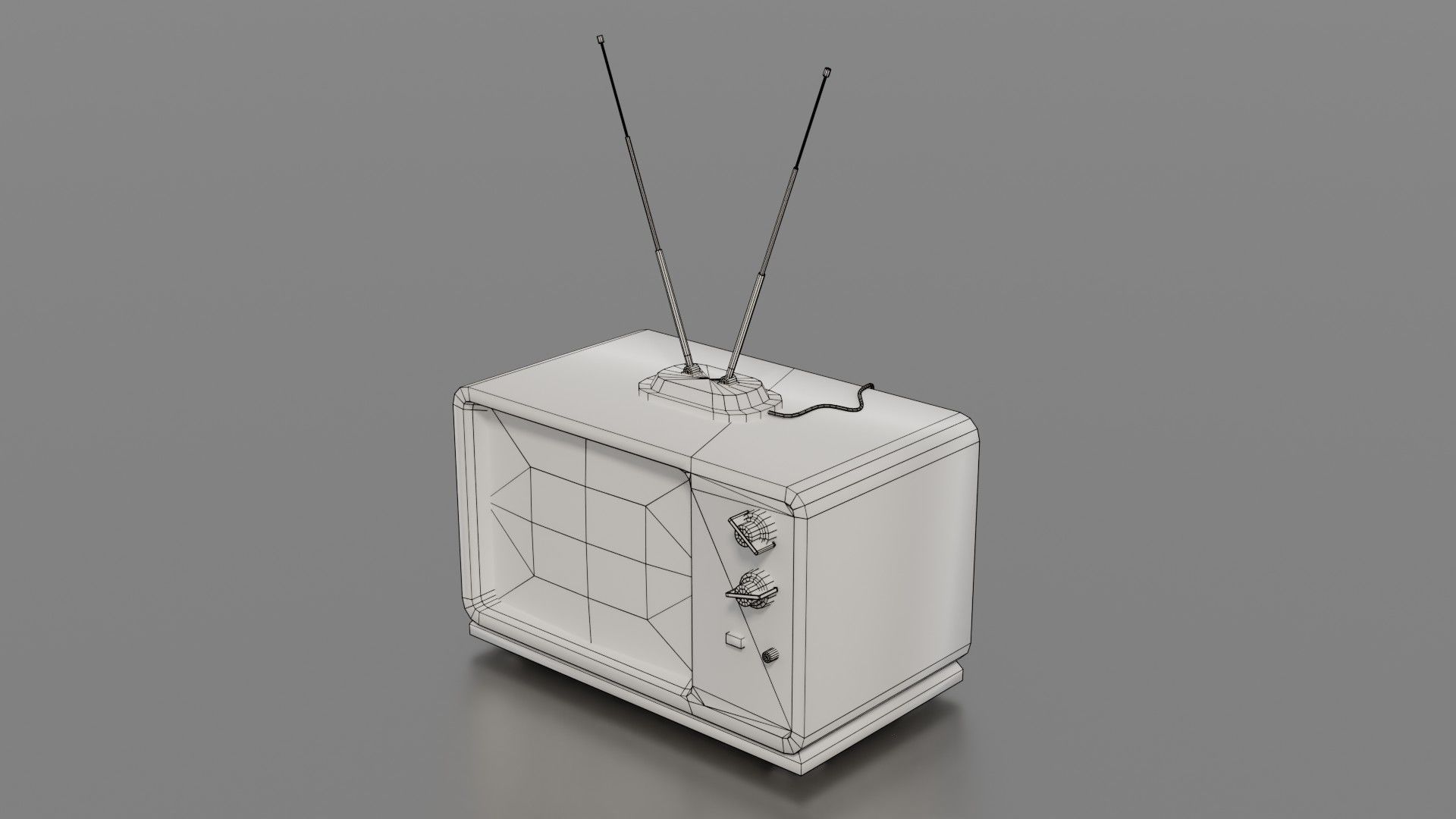 Old TV Low-poly 3D model_38