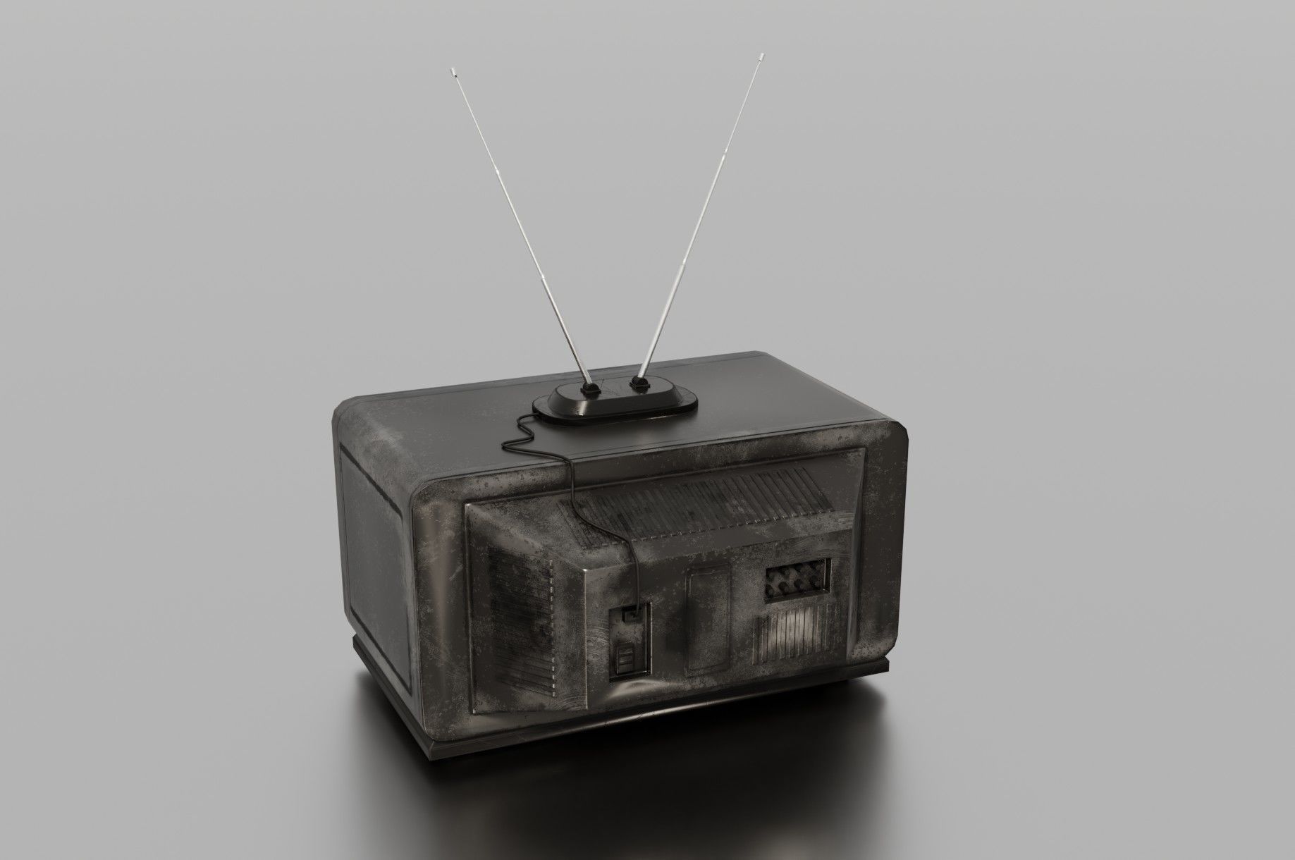 Old TV Low-poly 3D model_12