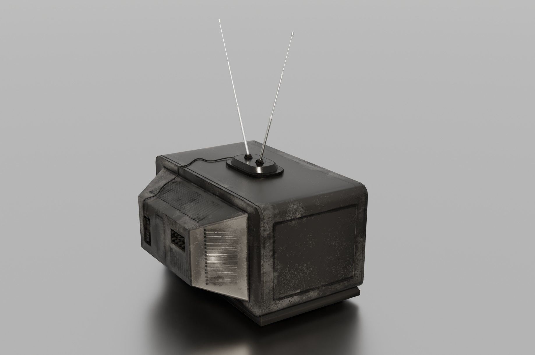 Old TV Low-poly 3D model_9