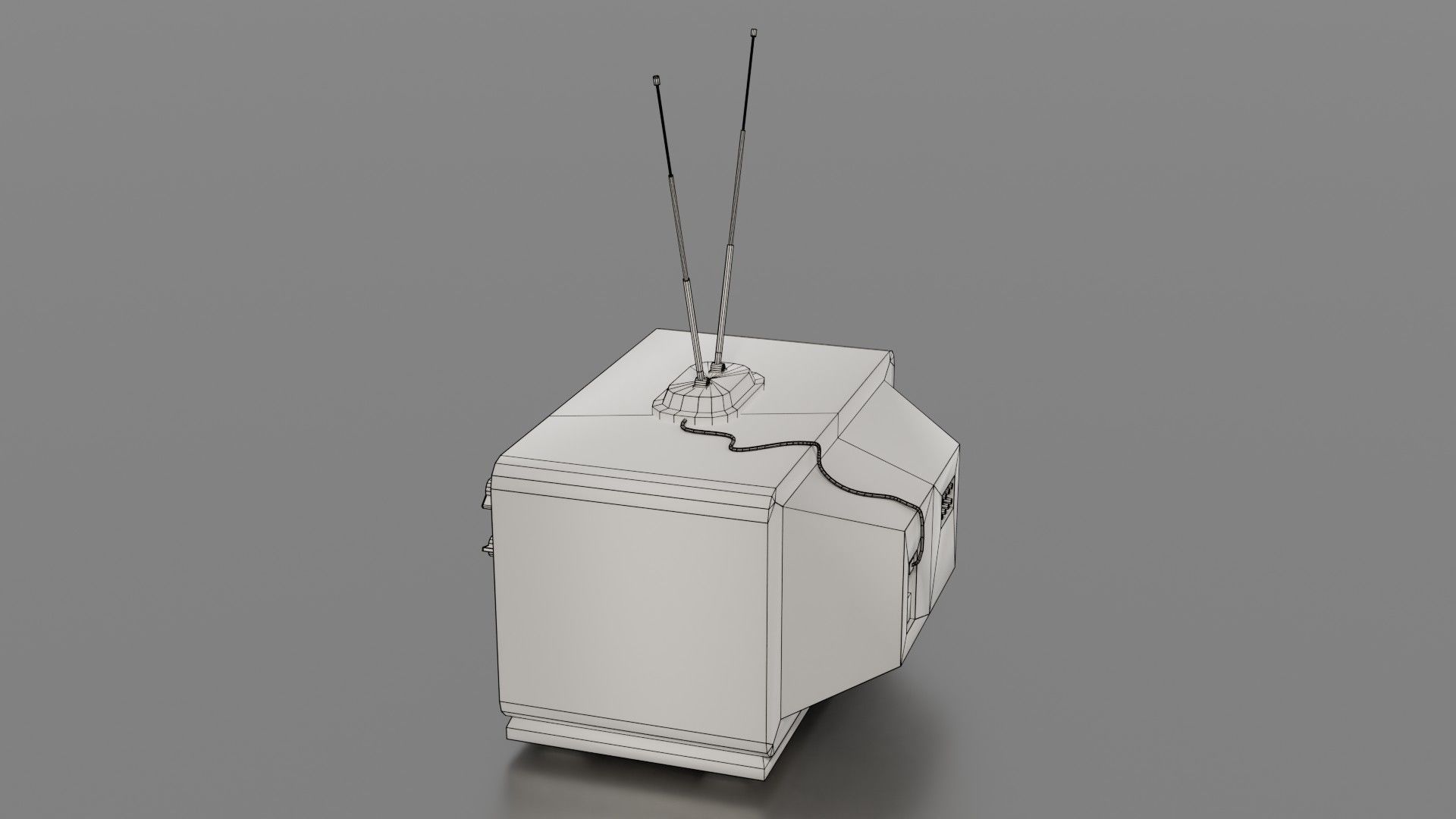 Old TV Low-poly 3D model_34