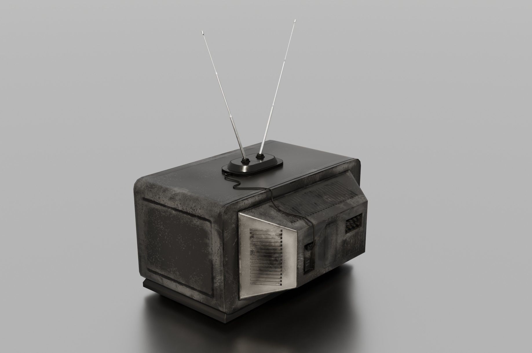 Old TV Low-poly 3D model_13