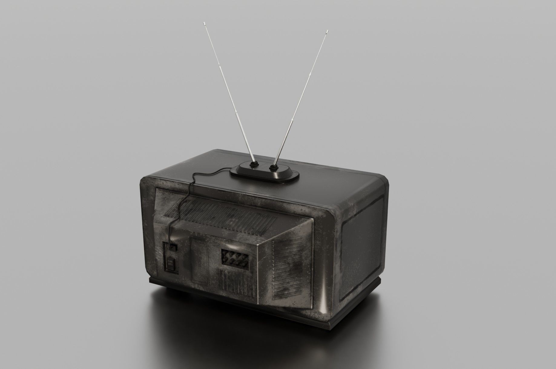 Old TV Low-poly 3D model_10