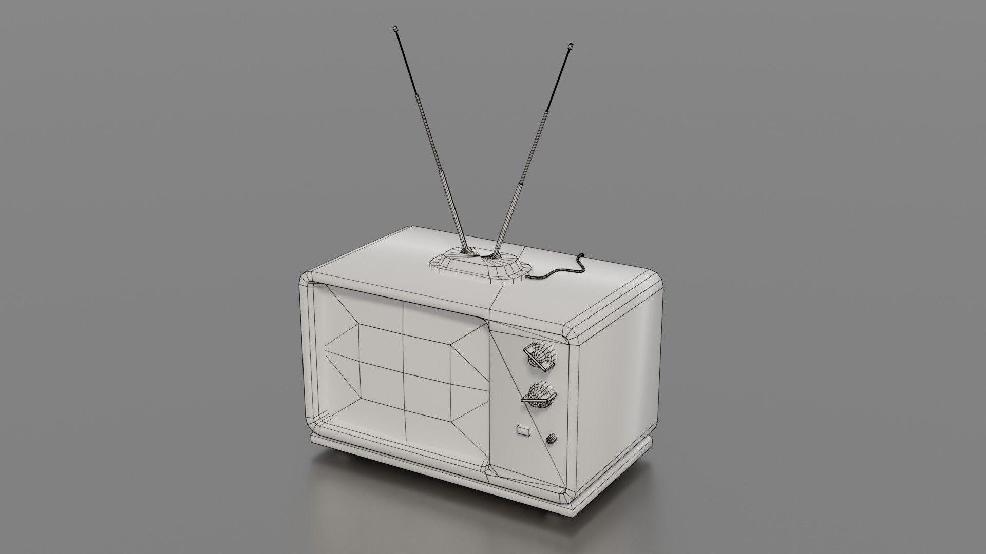 Old TV Low-poly 3D model_20