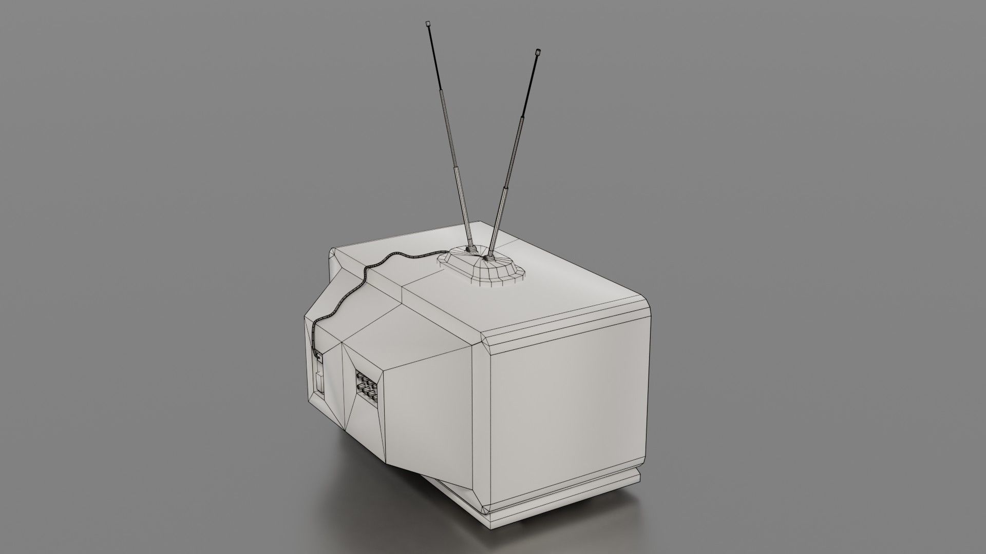 Old TV Low-poly 3D model_29