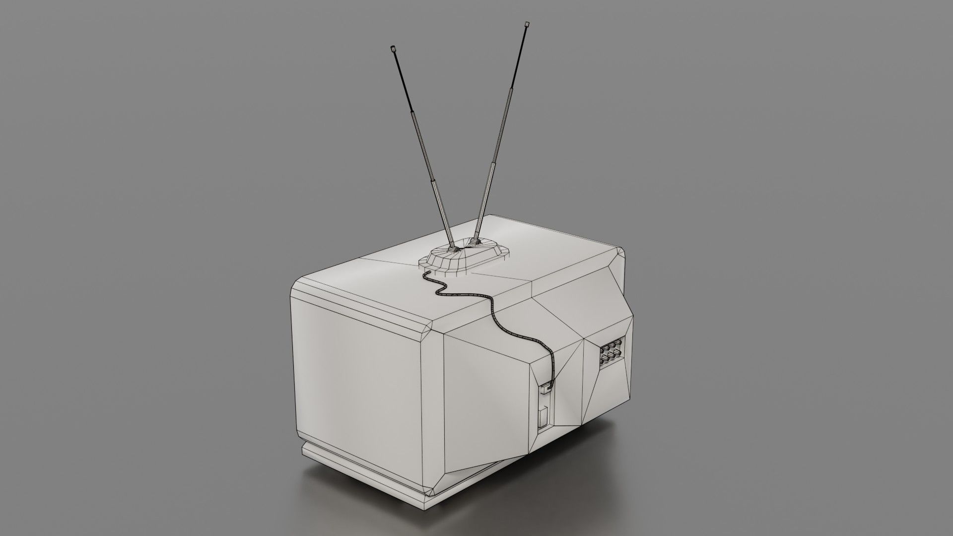 Old TV Low-poly 3D model_33