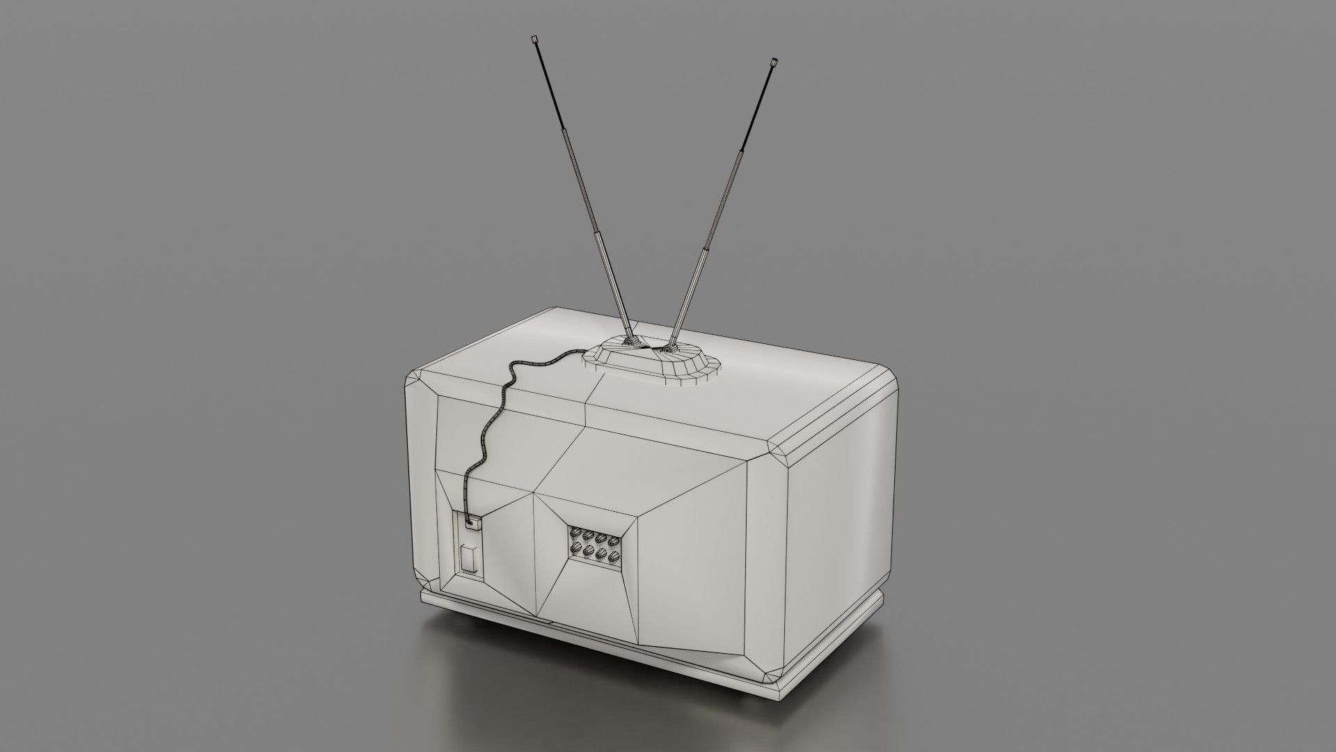 Old TV Low-poly 3D model_30