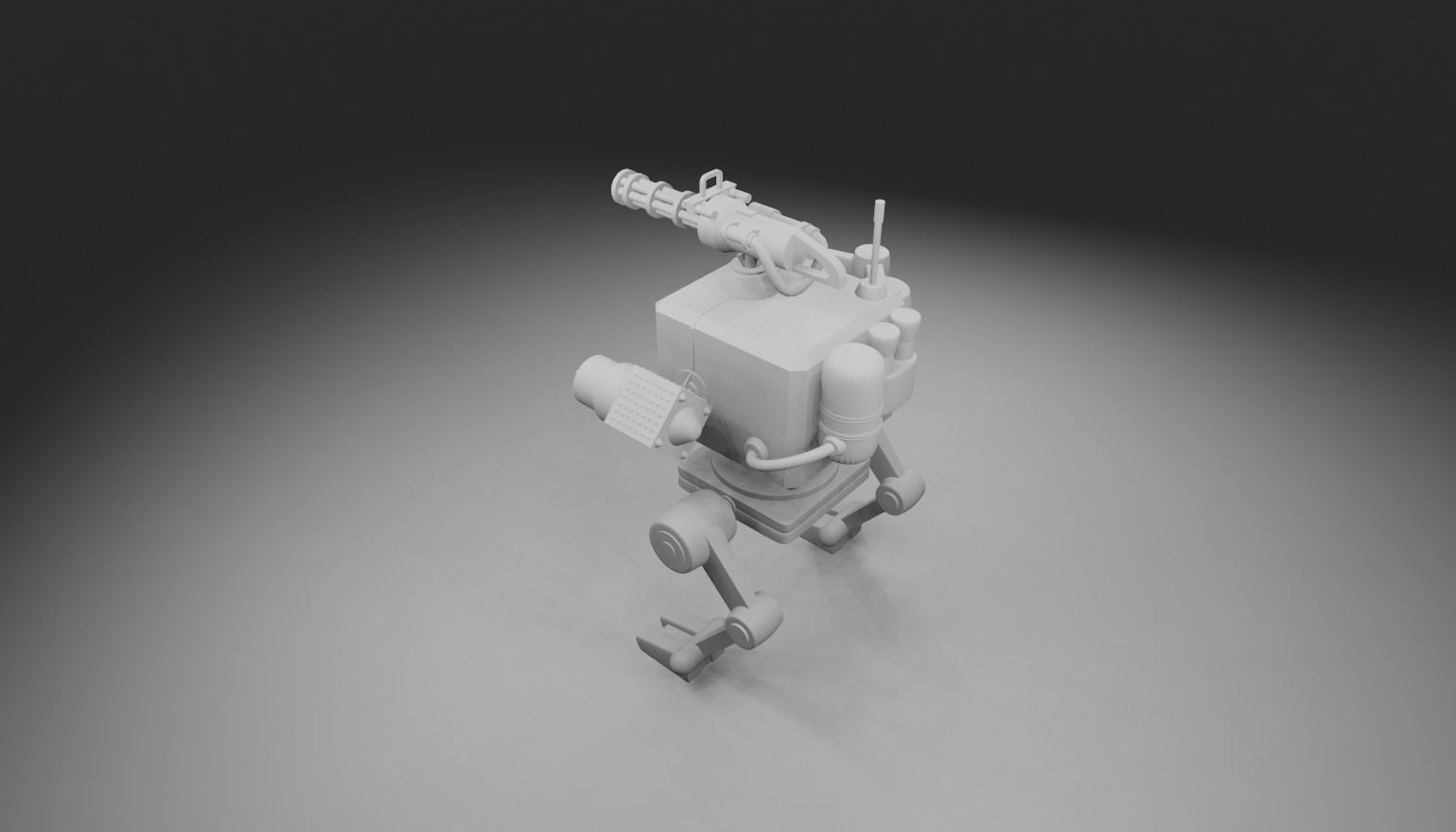 Beautiful mini combat robot made in Blender 3D 3D model_5