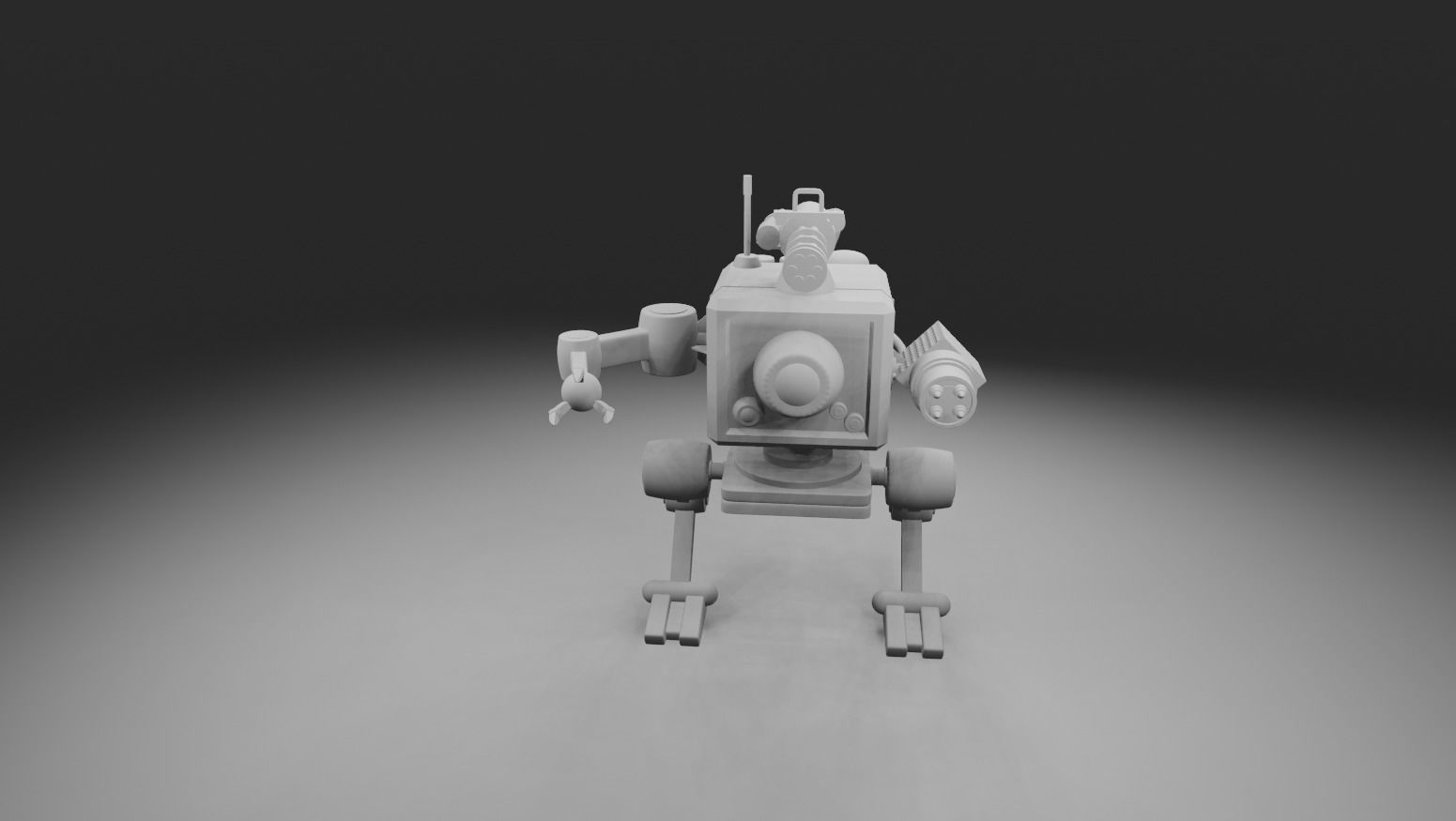 Beautiful mini combat robot made in Blender 3D 3D model_2