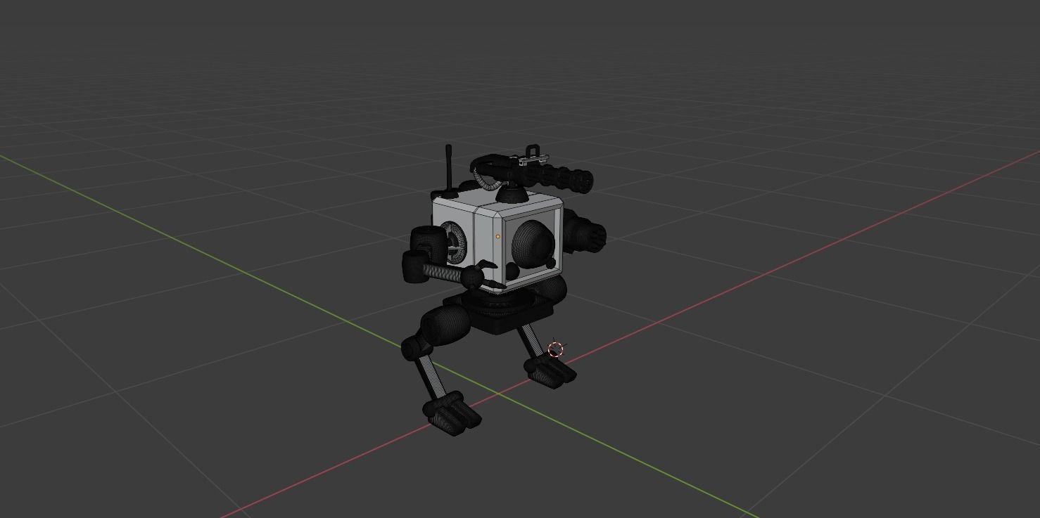 Beautiful mini combat robot made in Blender 3D 3D model_6