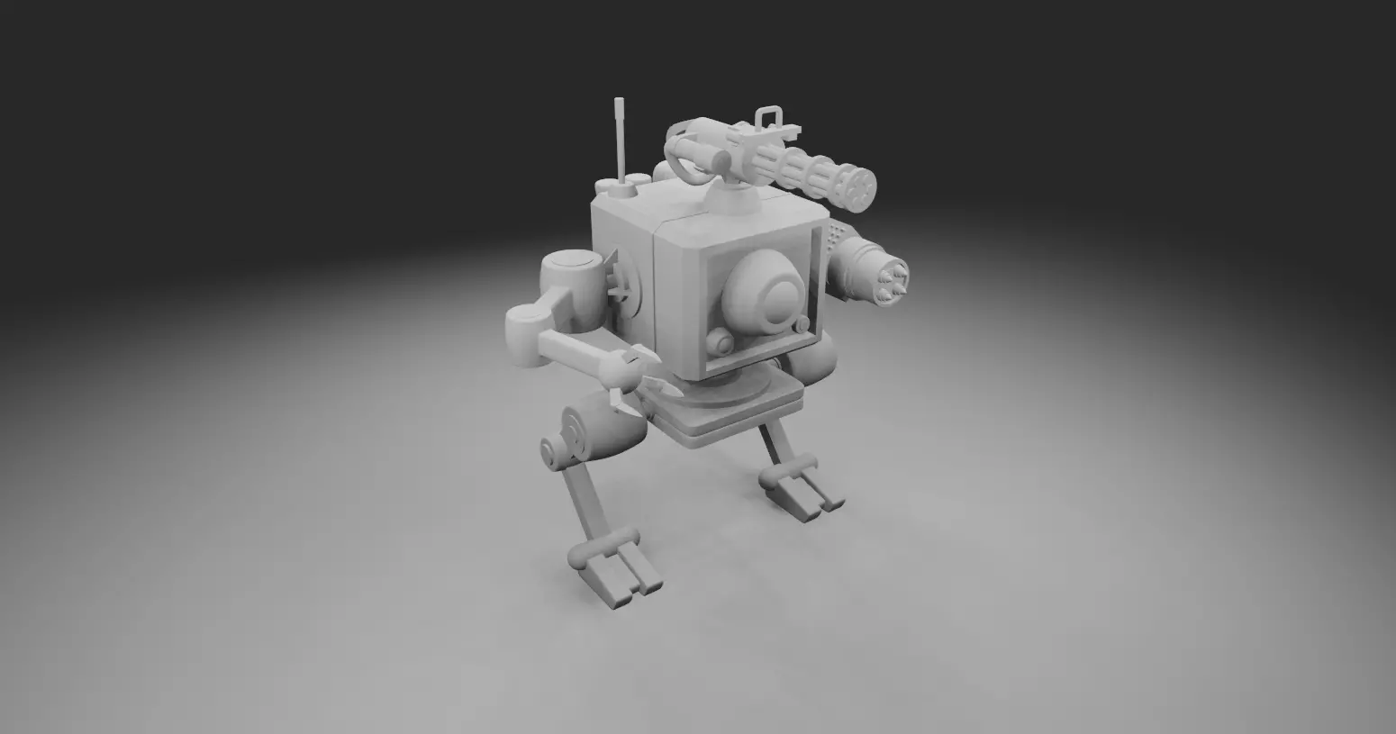 Beautiful mini combat robot made in Blender 3D 3D model_0