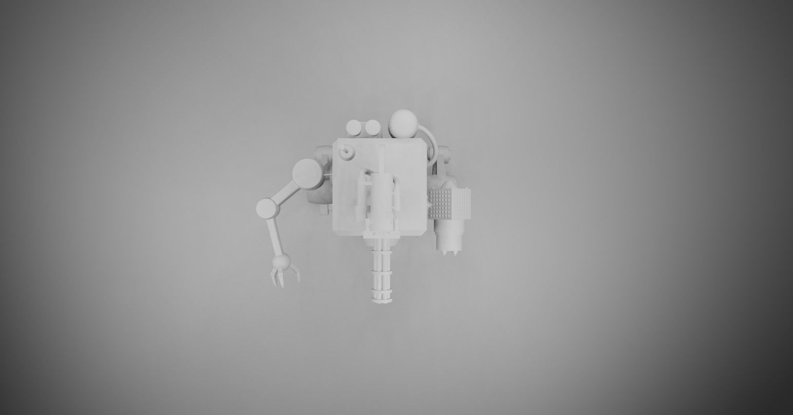 Beautiful mini combat robot made in Blender 3D 3D model_4