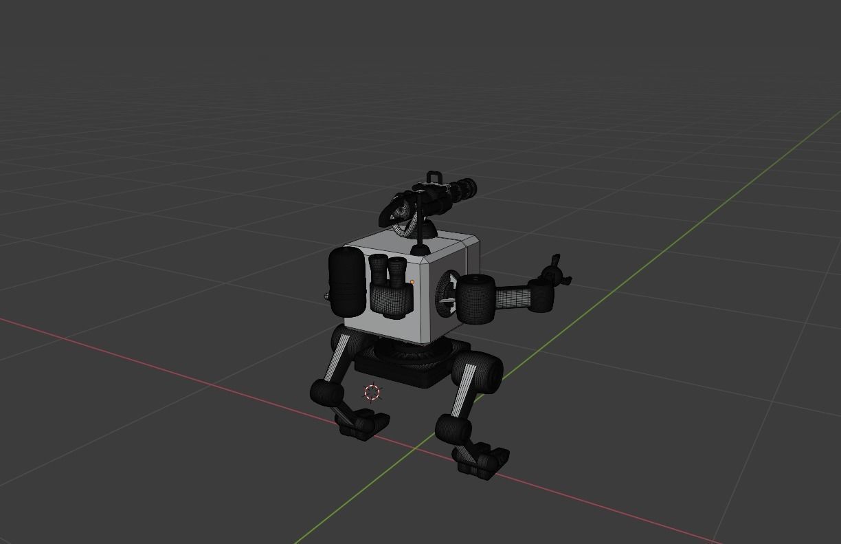 Beautiful mini combat robot made in Blender 3D 3D model_7