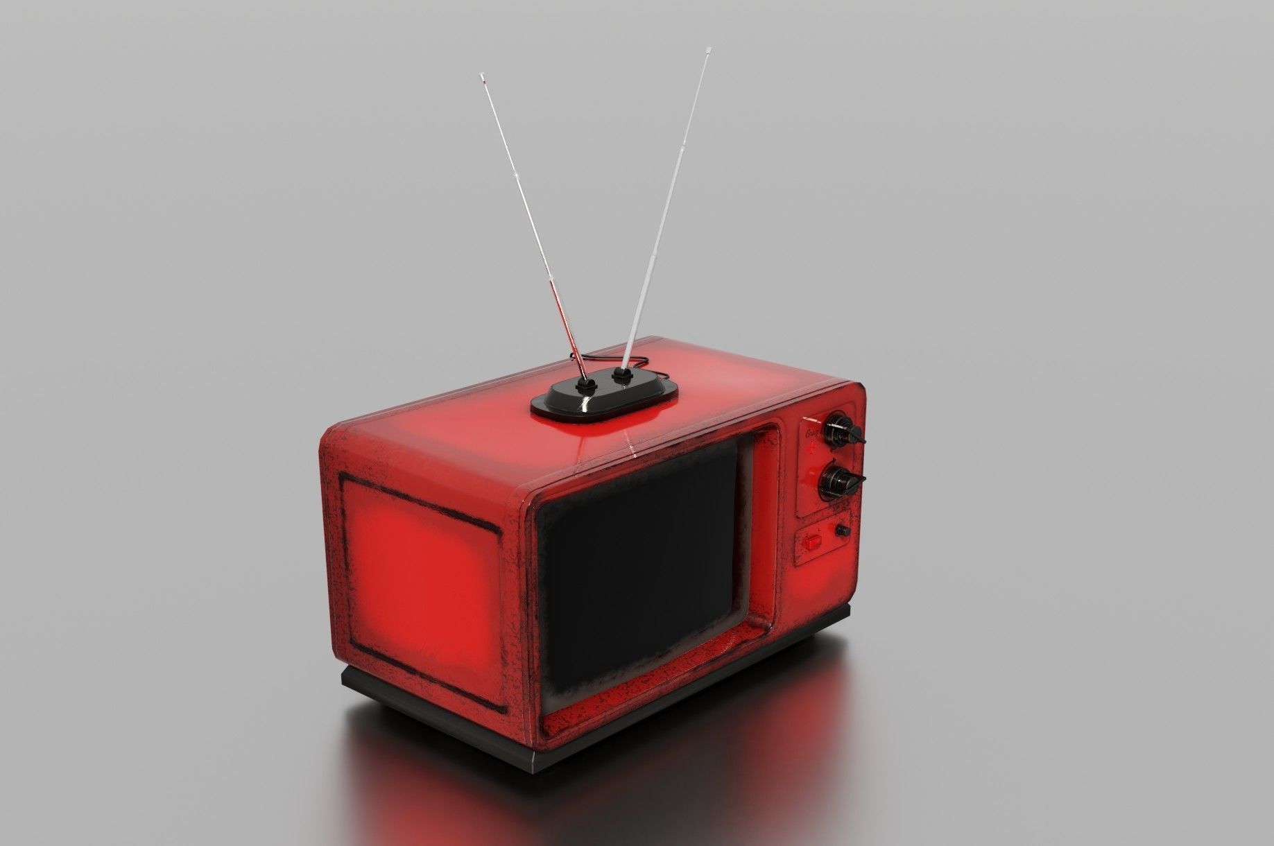 Old TV Low-poly 3D model_6