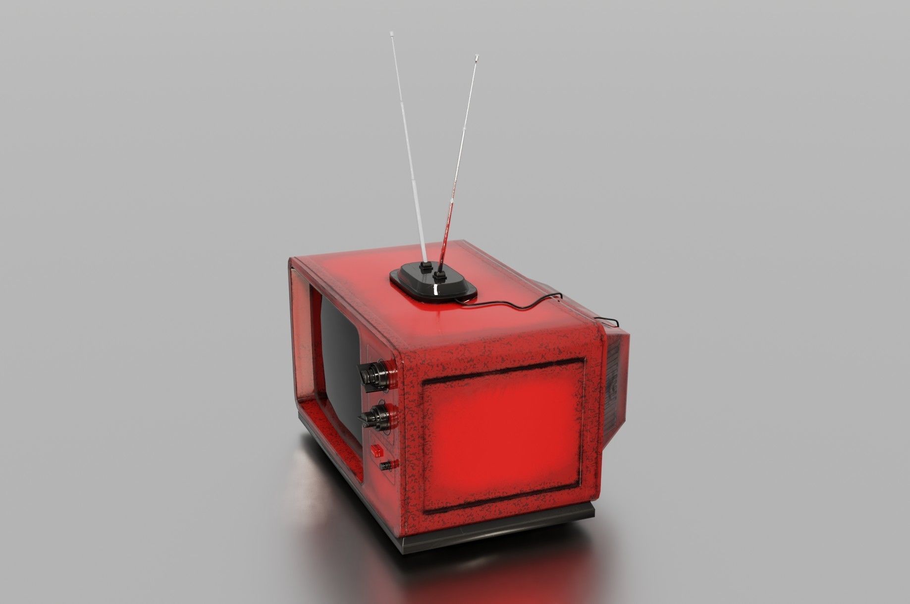 Old TV Low-poly 3D model_16