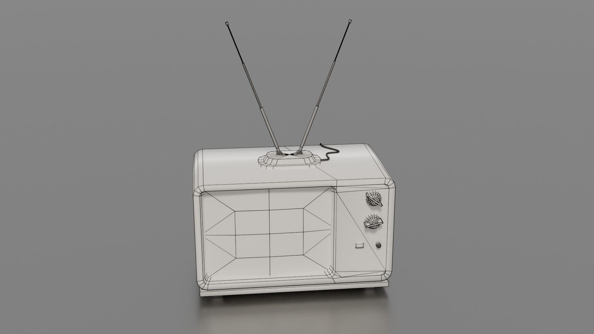 Old TV Low-poly 3D model_24