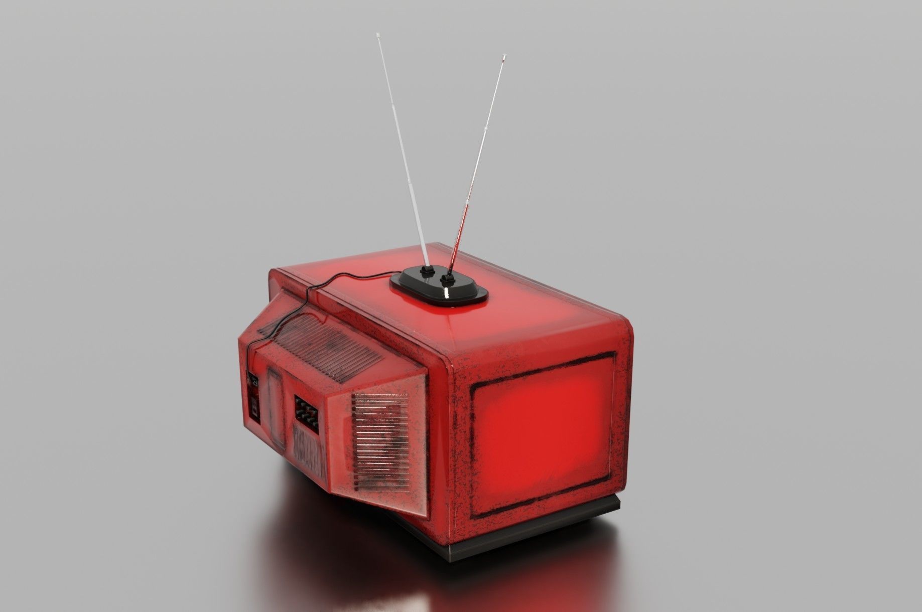 Old TV Low-poly 3D model_9