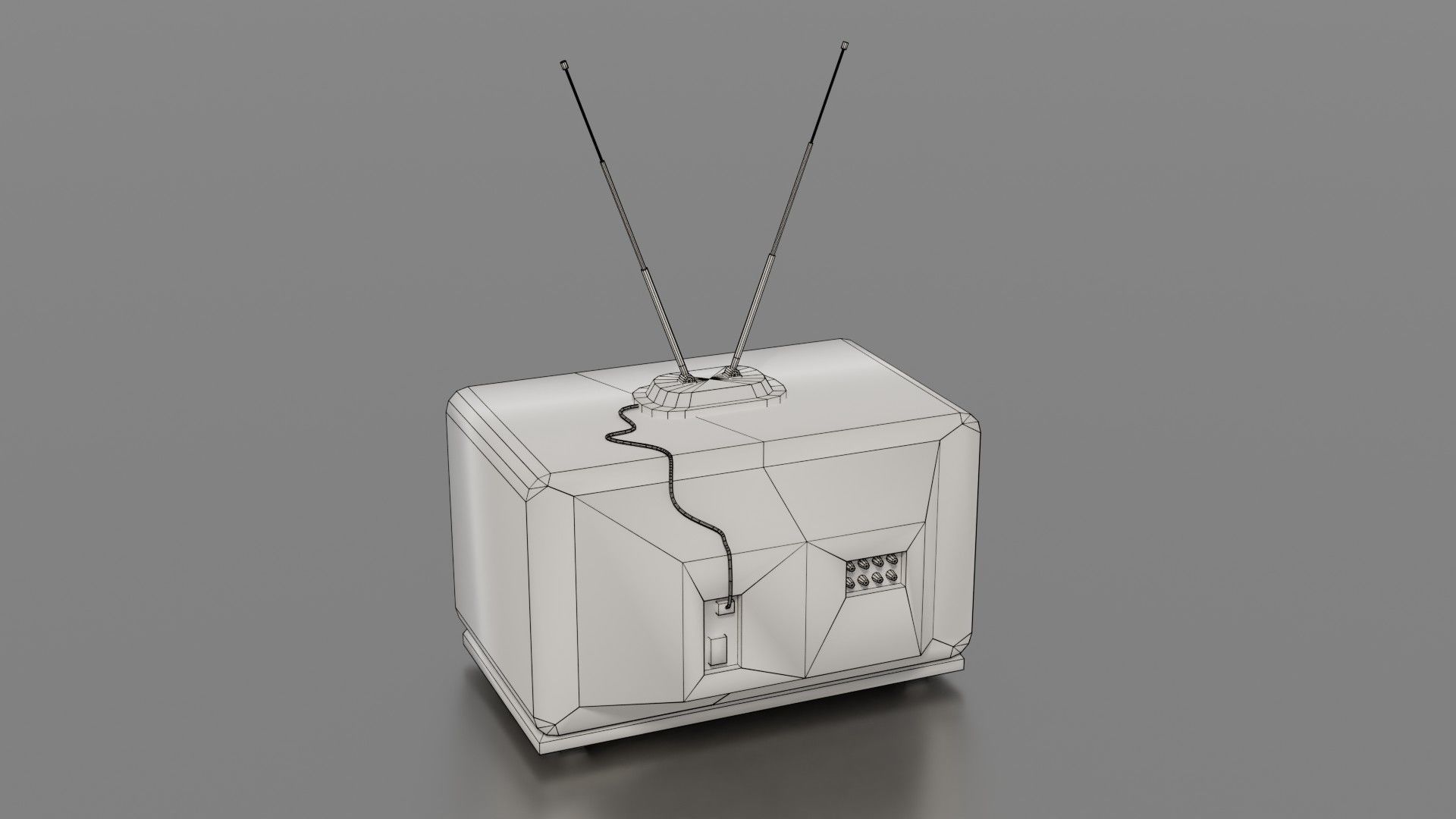 Old TV Low-poly 3D model_32