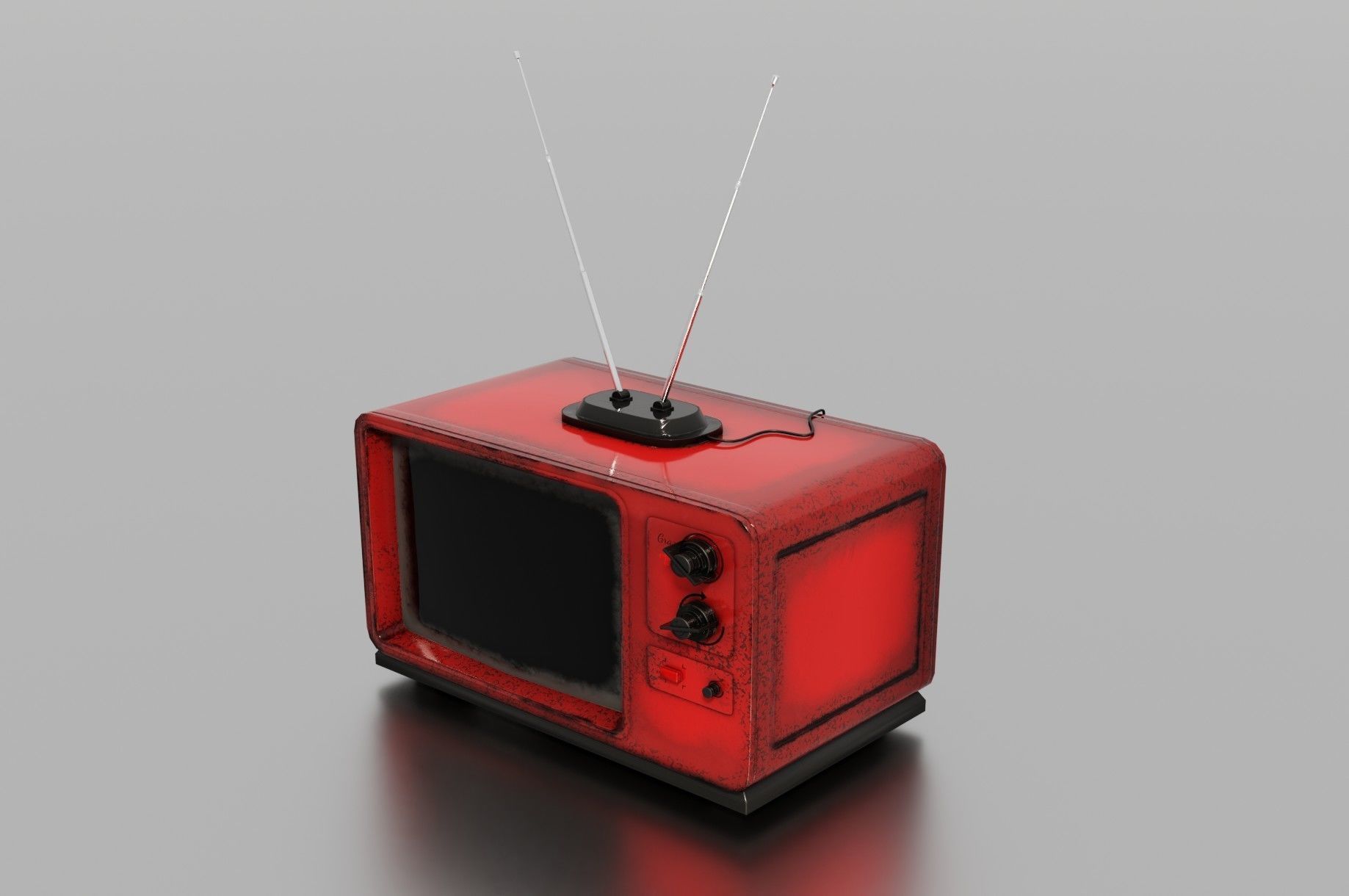 Old TV Low-poly 3D model_18