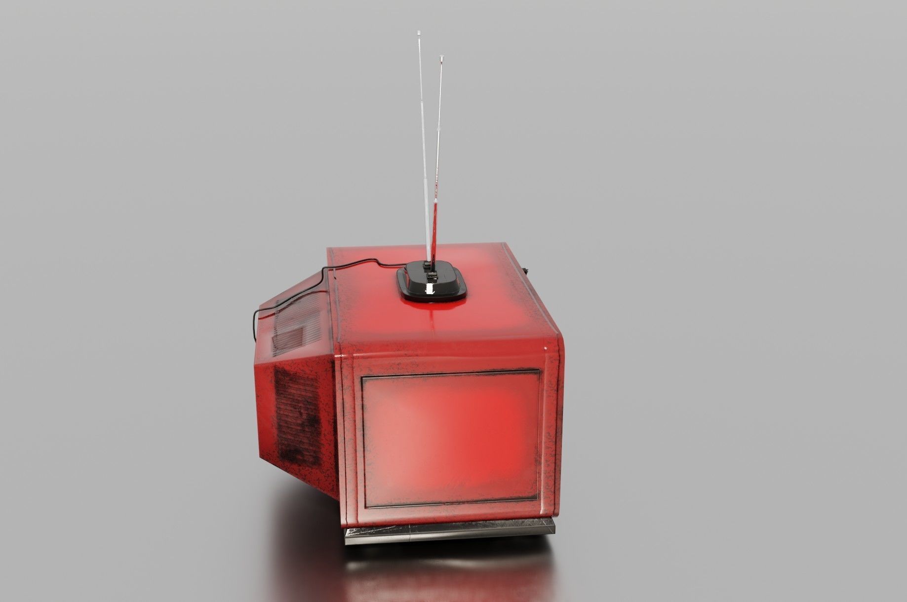Old TV Low-poly 3D model_8
