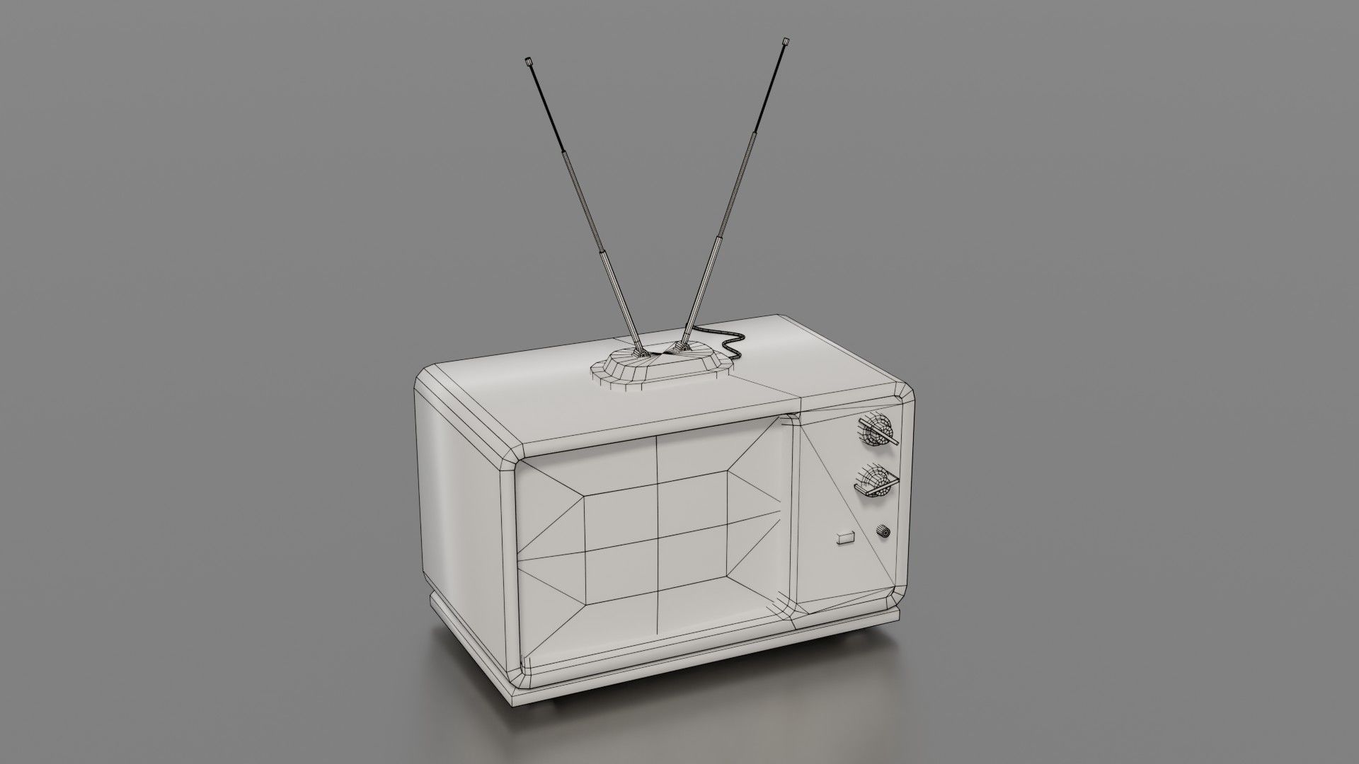 Old TV Low-poly 3D model_25