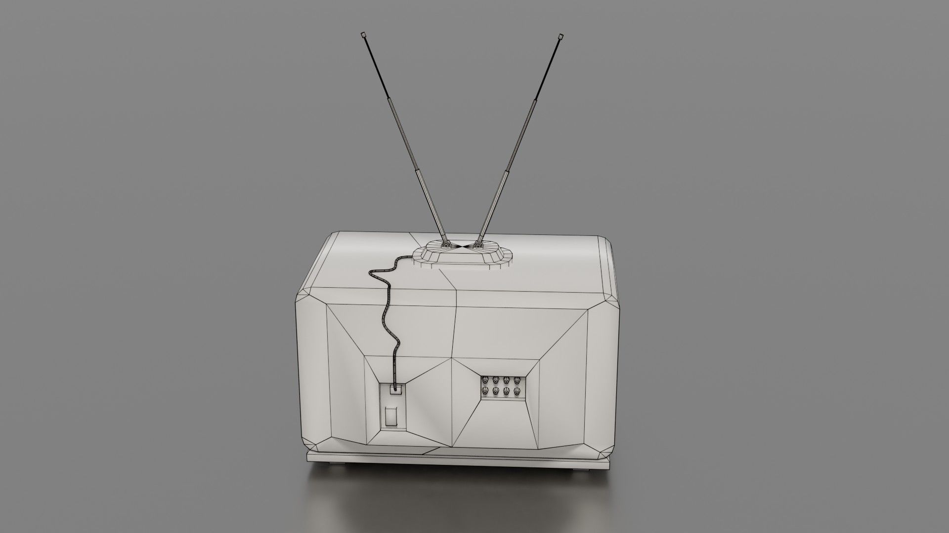 Old TV Low-poly 3D model_31
