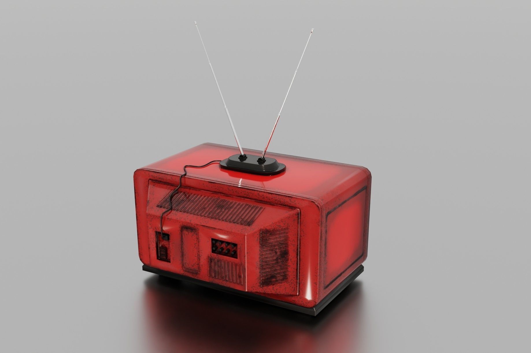 Old TV Low-poly 3D model_10