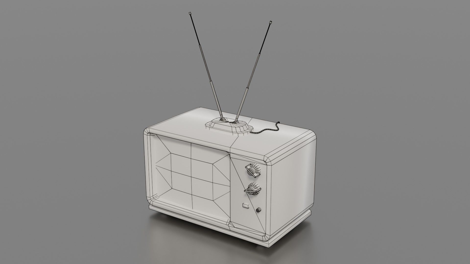 Old TV Low-poly 3D model_39
