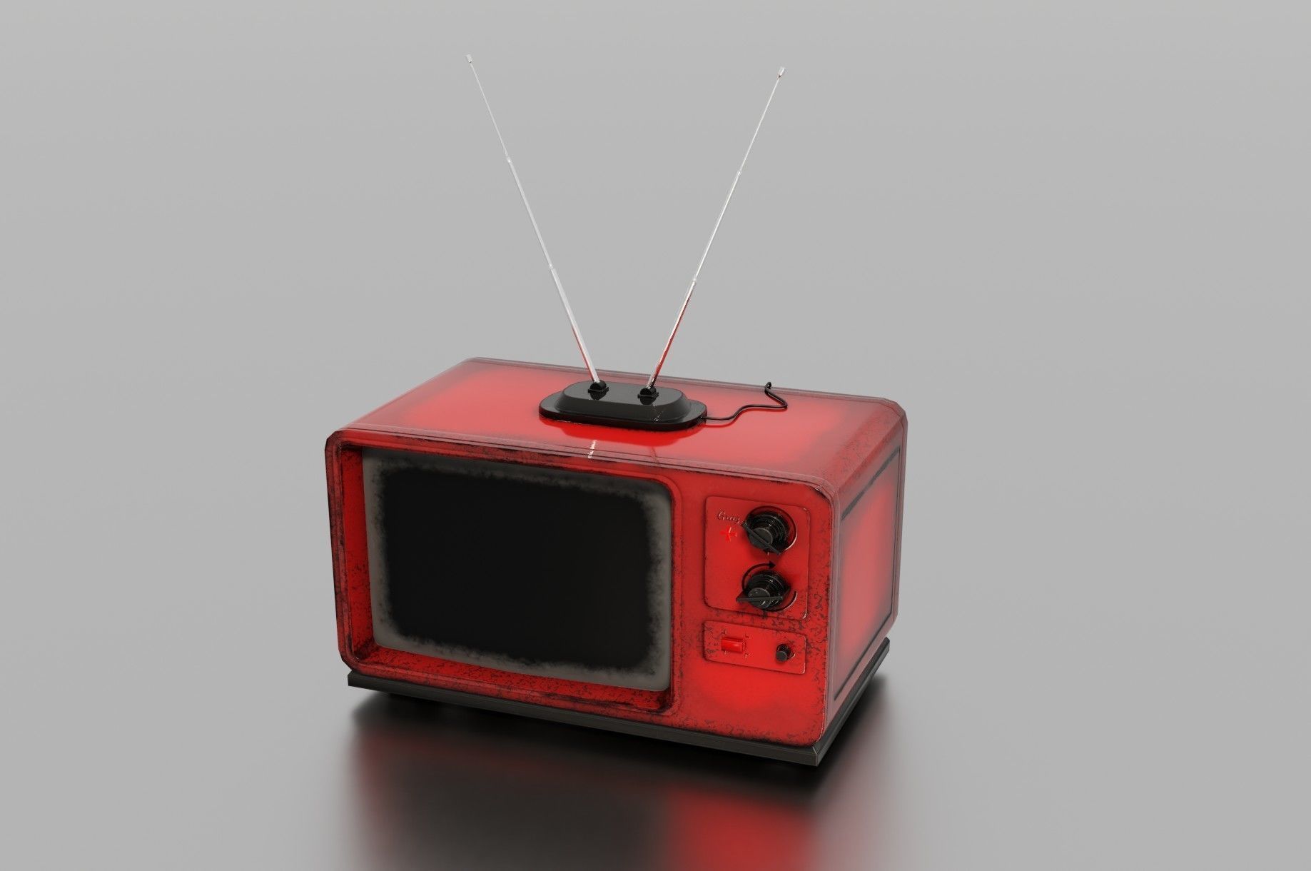 Old TV Low-poly 3D model_2