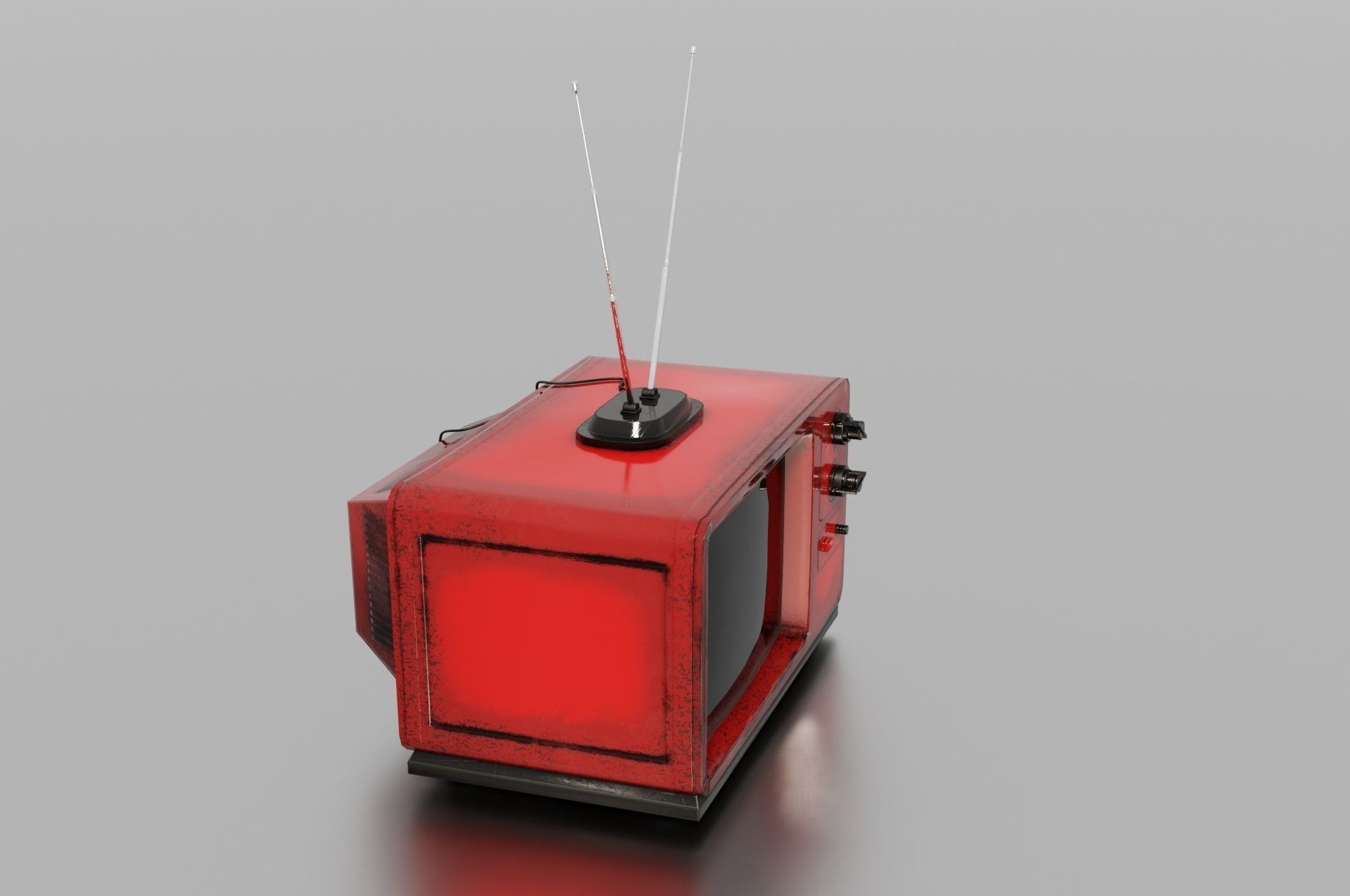 Old TV Low-poly 3D model_7