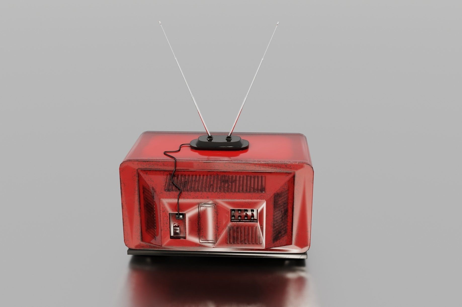 Old TV Low-poly 3D model_11