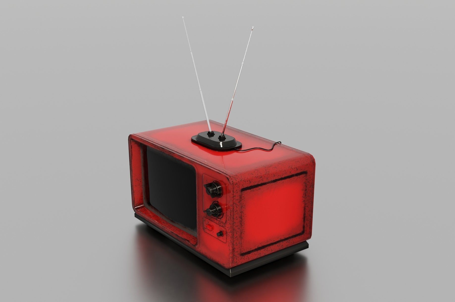 Old TV Low-poly 3D model_17