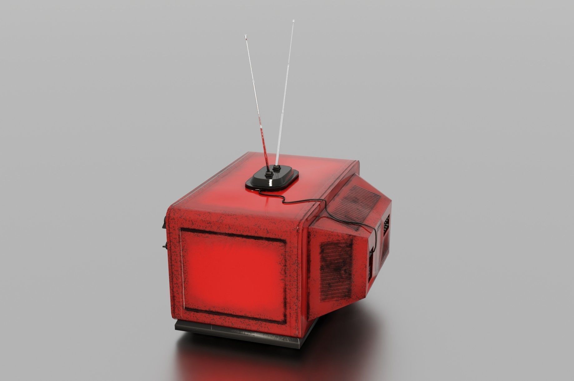 Old TV Low-poly 3D model_14