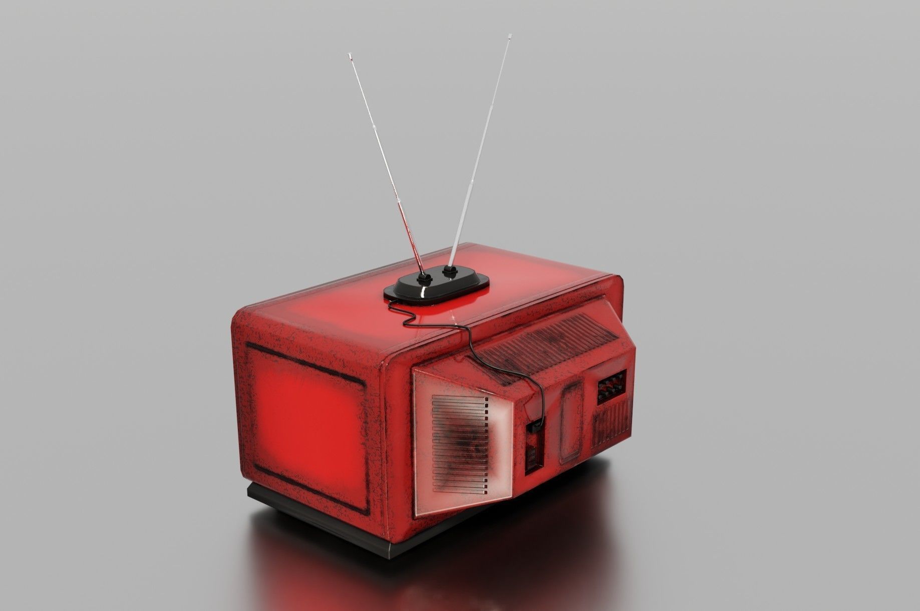 Old TV Low-poly 3D model_13