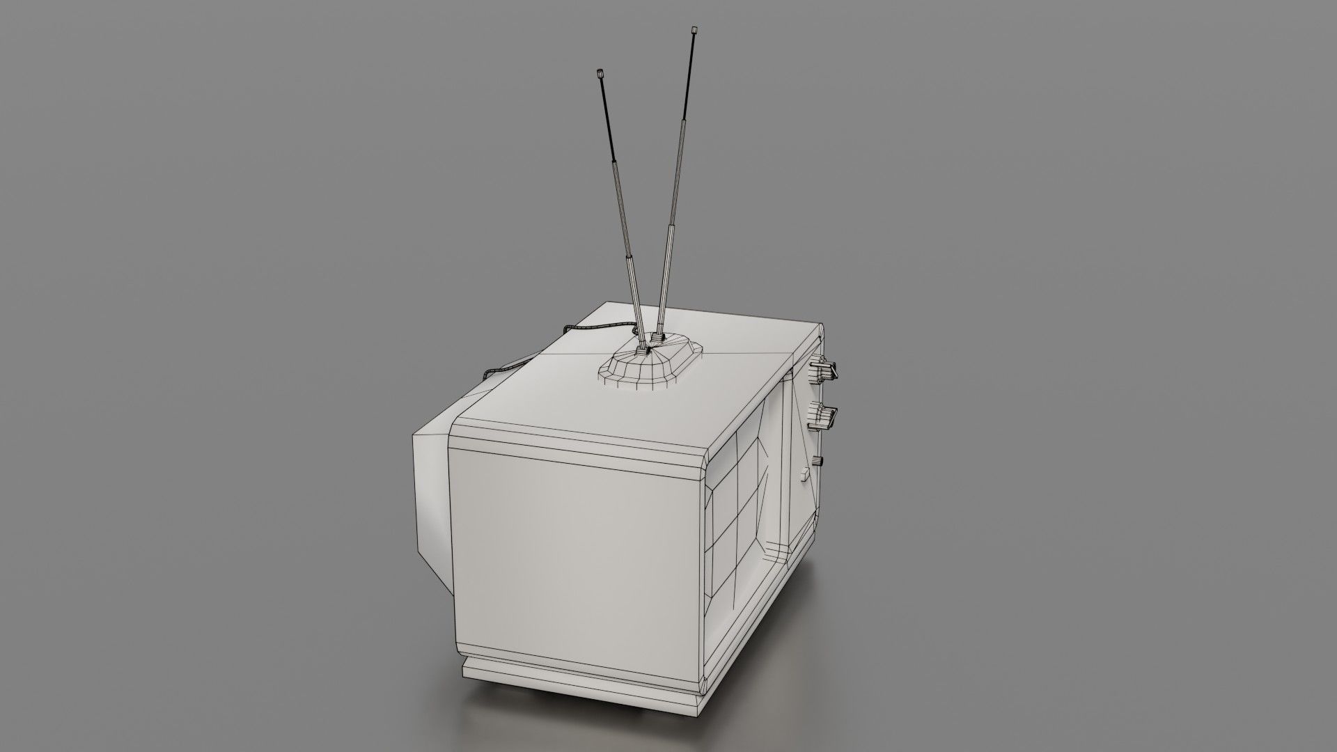 Old TV Low-poly 3D model_27