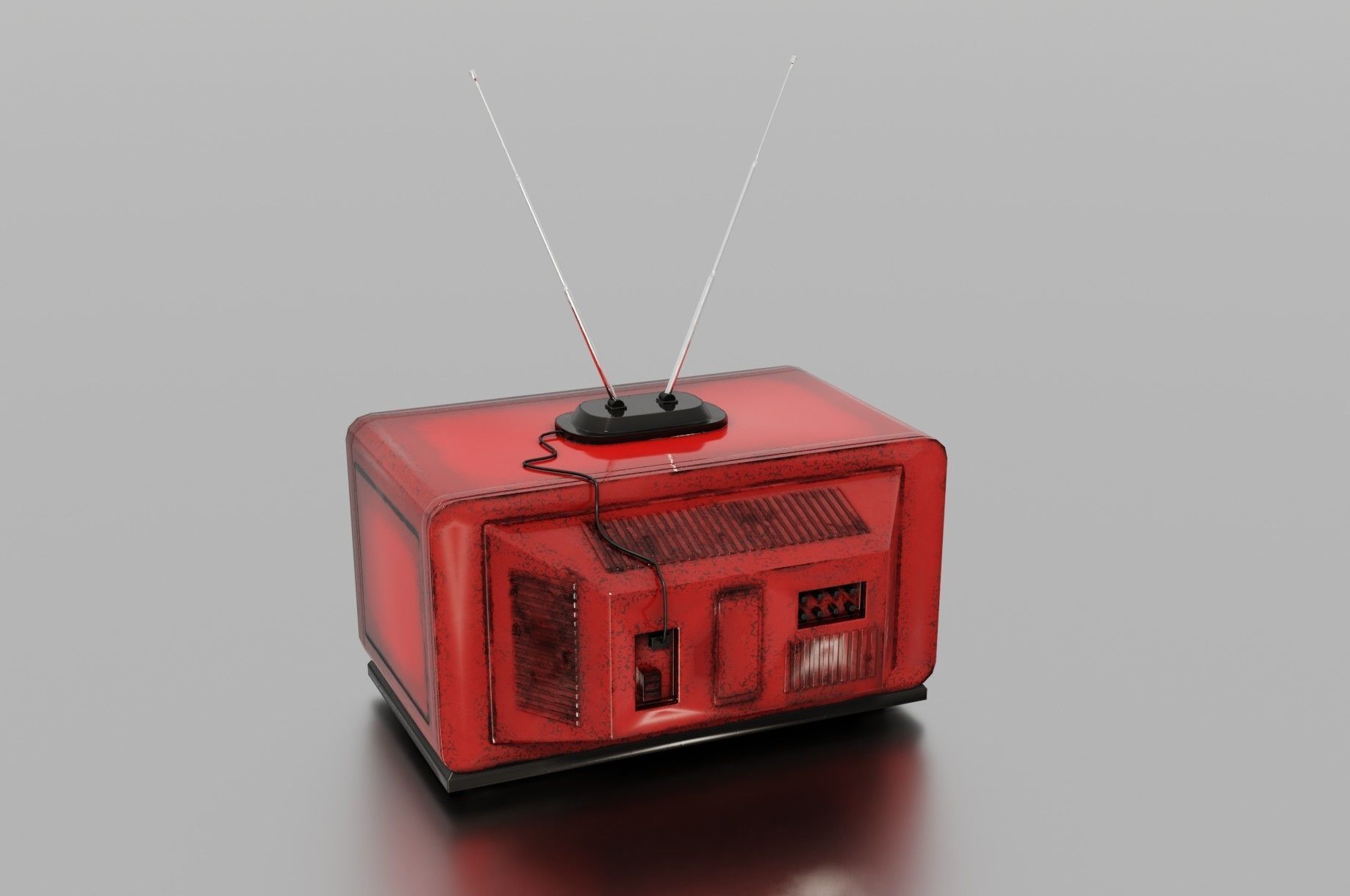 Old TV Low-poly 3D model_12