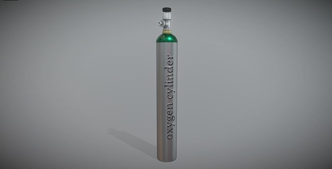 oxygen gas canister Low-poly 3D model