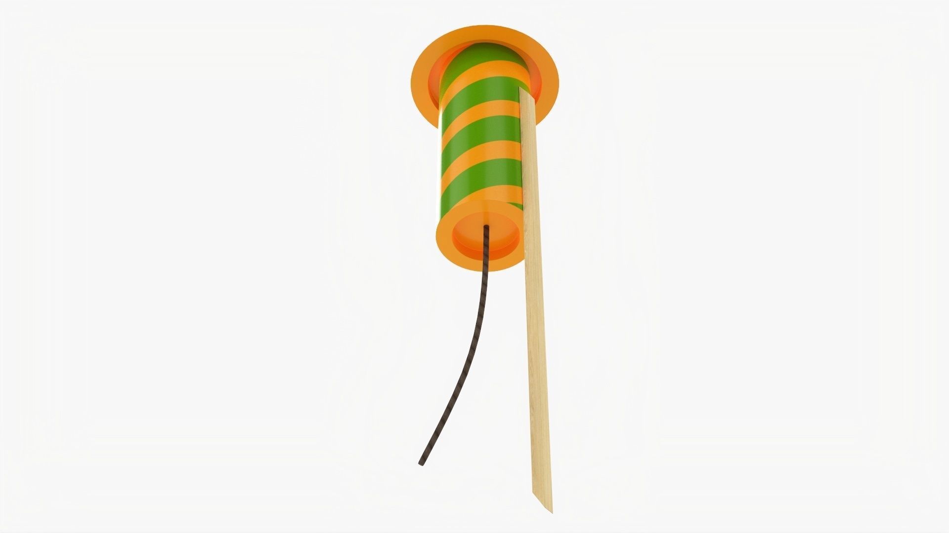 Small fireworks rocket 3D model_2