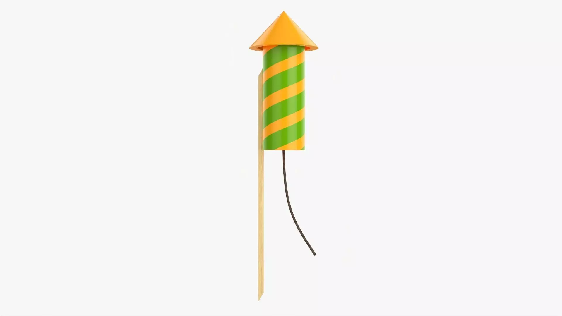 Small fireworks rocket 3D model_0