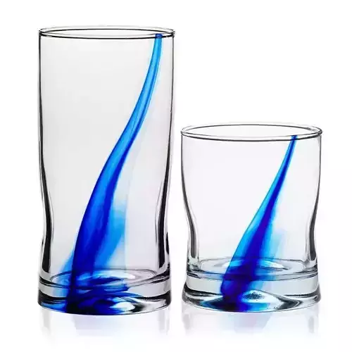 Libbey Blue Ribbon Tumbler and Rocks Glass  3D model