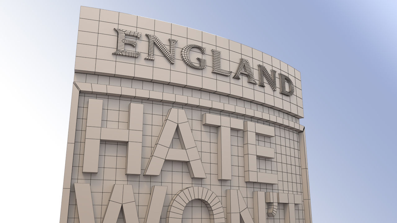 Hate Logo England Team Low-poly 3D model_5