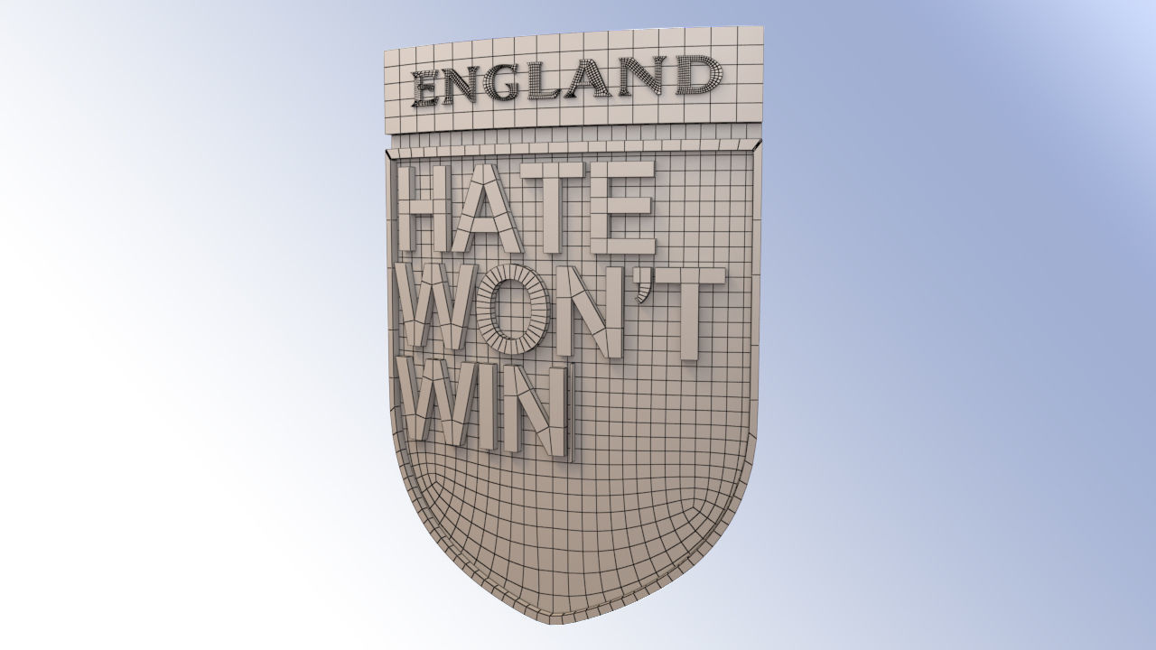 Hate Logo England Team Low-poly 3D model_1
