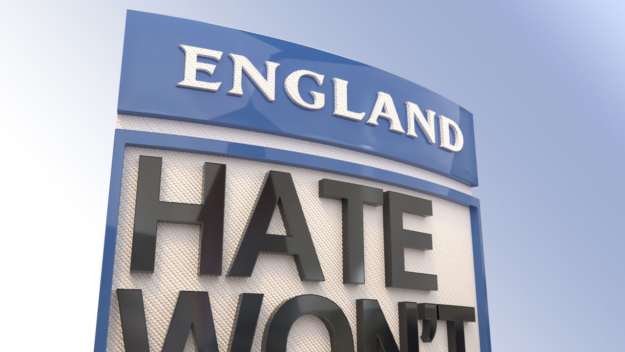 Hate Logo England Team Low-poly 3D model_4