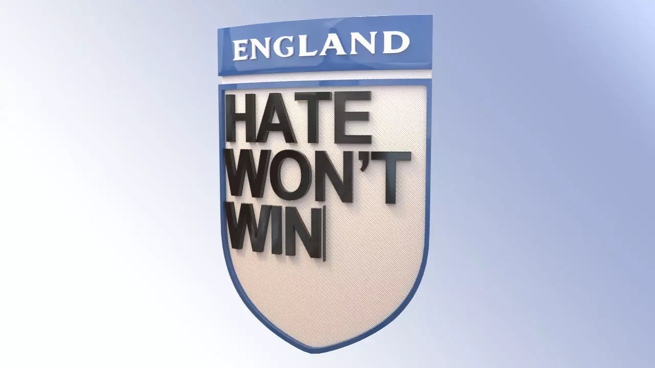 Hate Logo England Team Low-poly 3D model_0