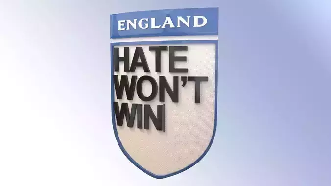 Hate Logo England Team Low-poly 3D model