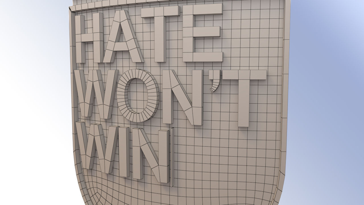 Hate Logo England Team Low-poly 3D model_9