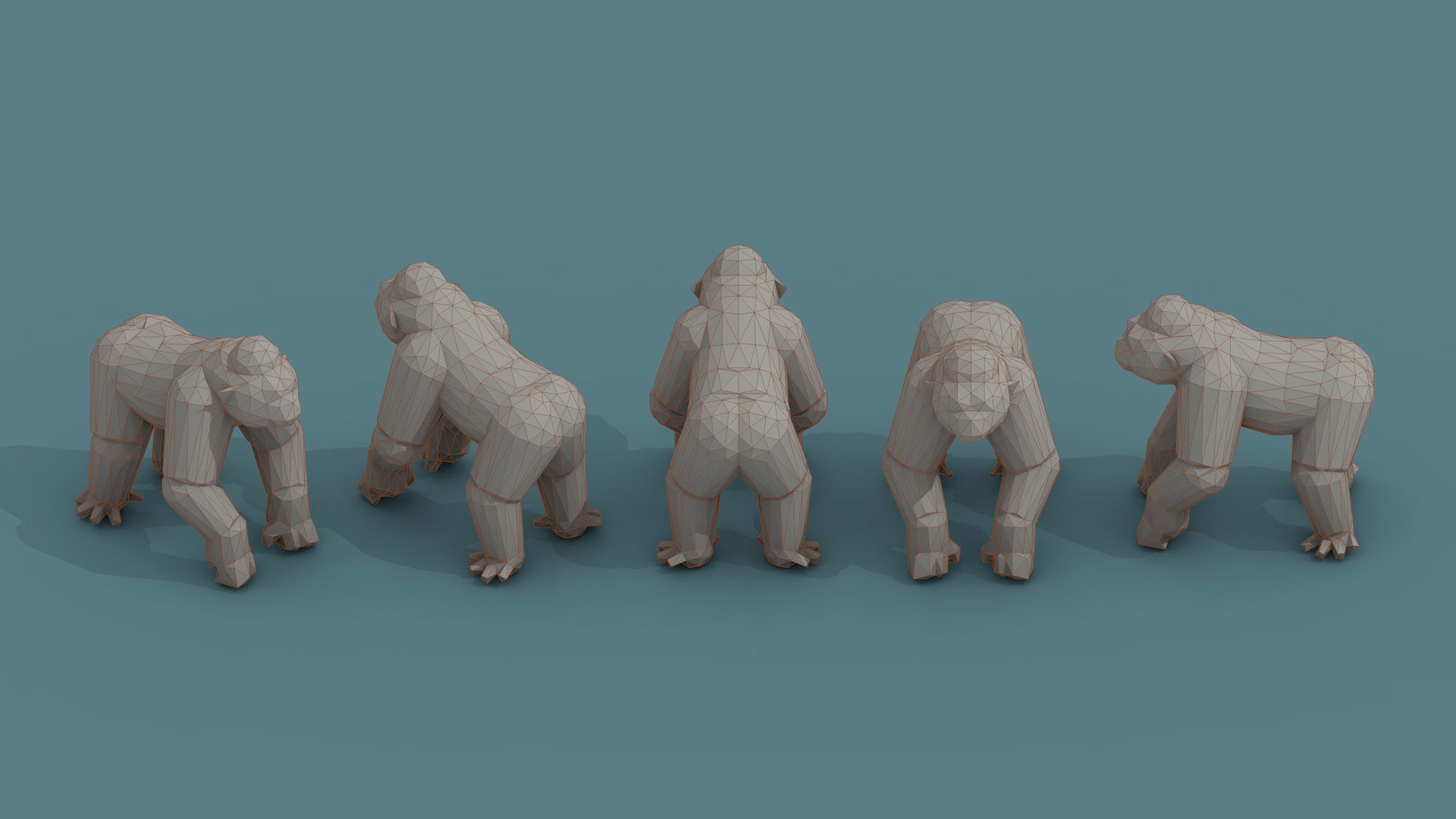 Low Poly 3d Art Animals Isometric Icon Pack 08 Low-poly 3D model_17