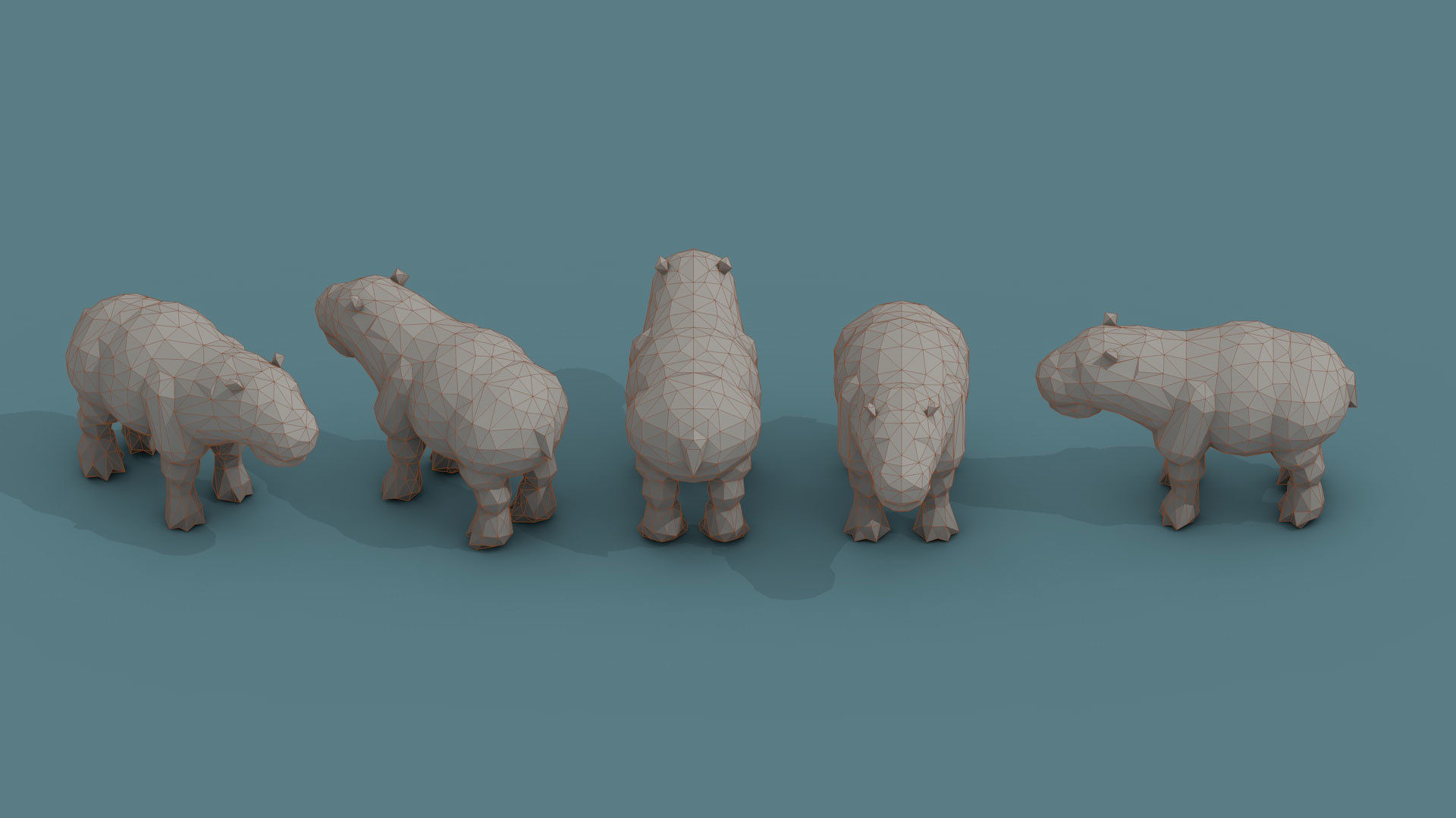 Low Poly 3d Art Animals Isometric Icon Pack 08 Low-poly 3D model_23