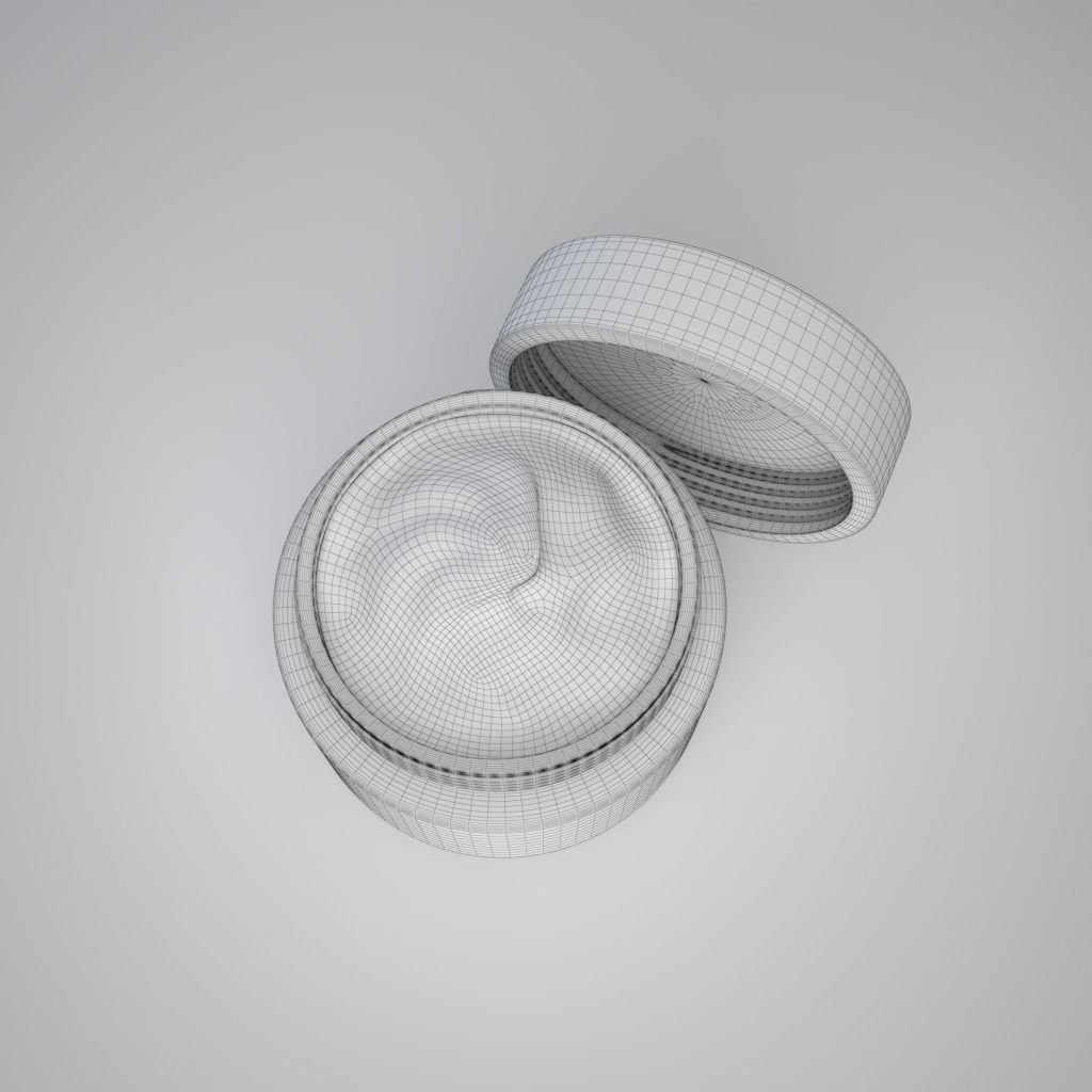Cosmetic Container and Cream 3D model_9